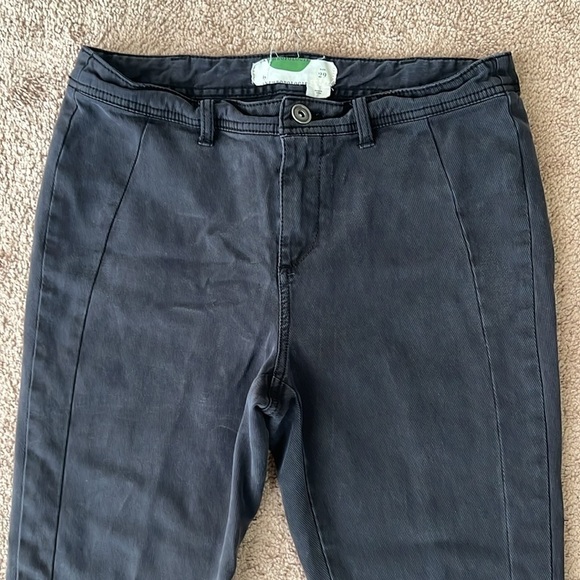 Anthropologie Dark Grey Mid Rise Button Detail Pants - Picture 3 of 9